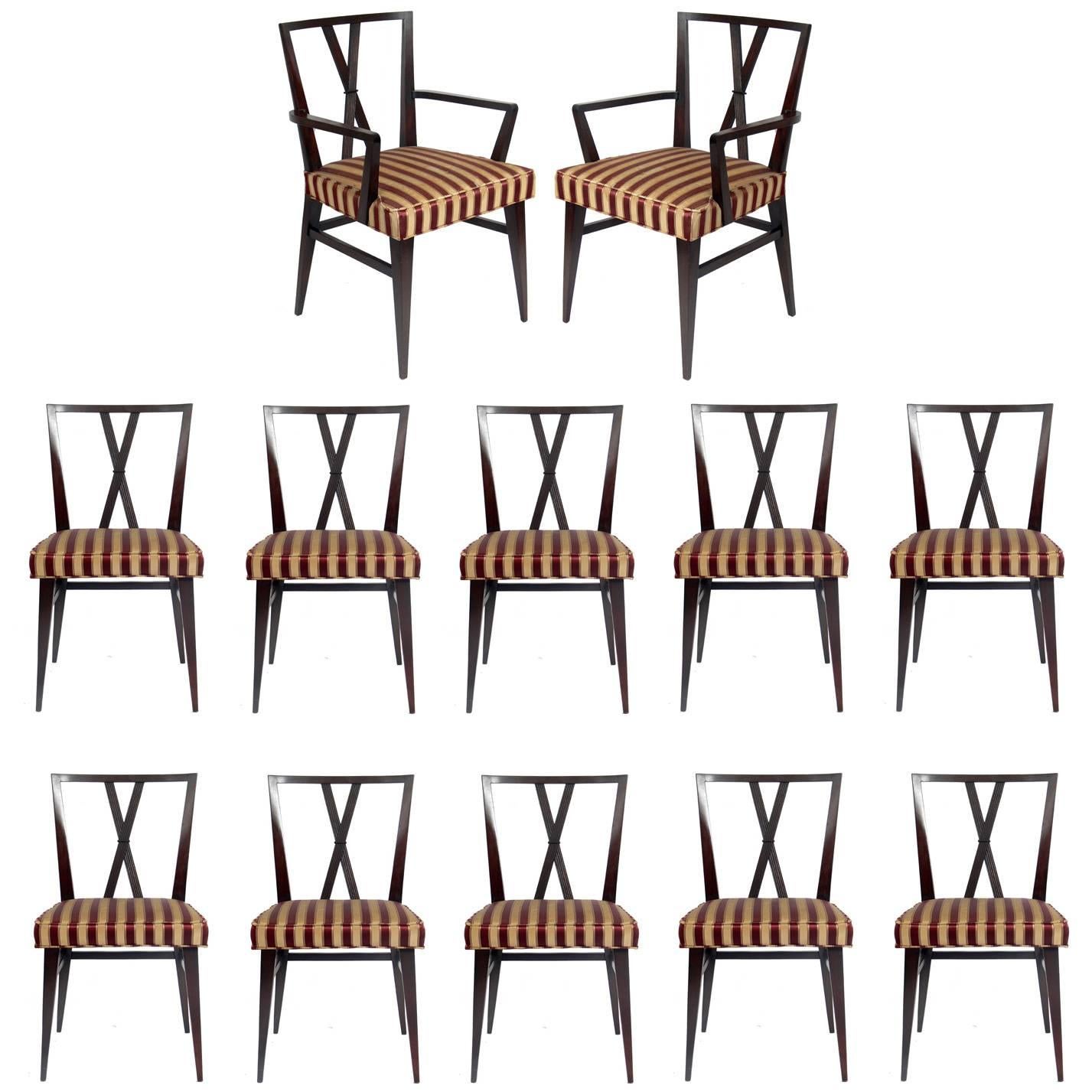 Set of Twelve Dining Chairs by Tommi Parzinger