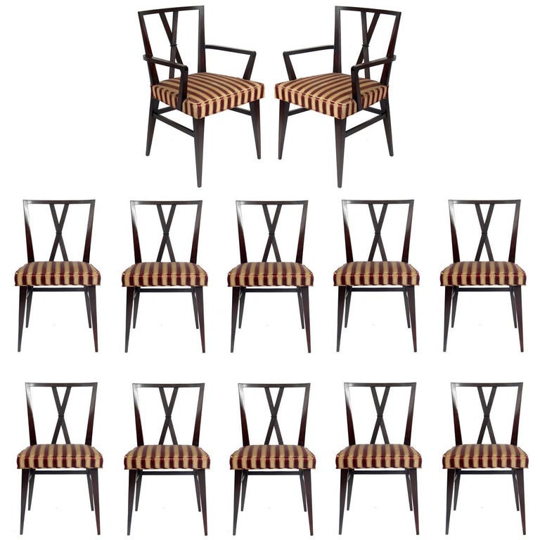 Set of Twelve Dining Chairs by Tommi Parzinger at 1stDibs