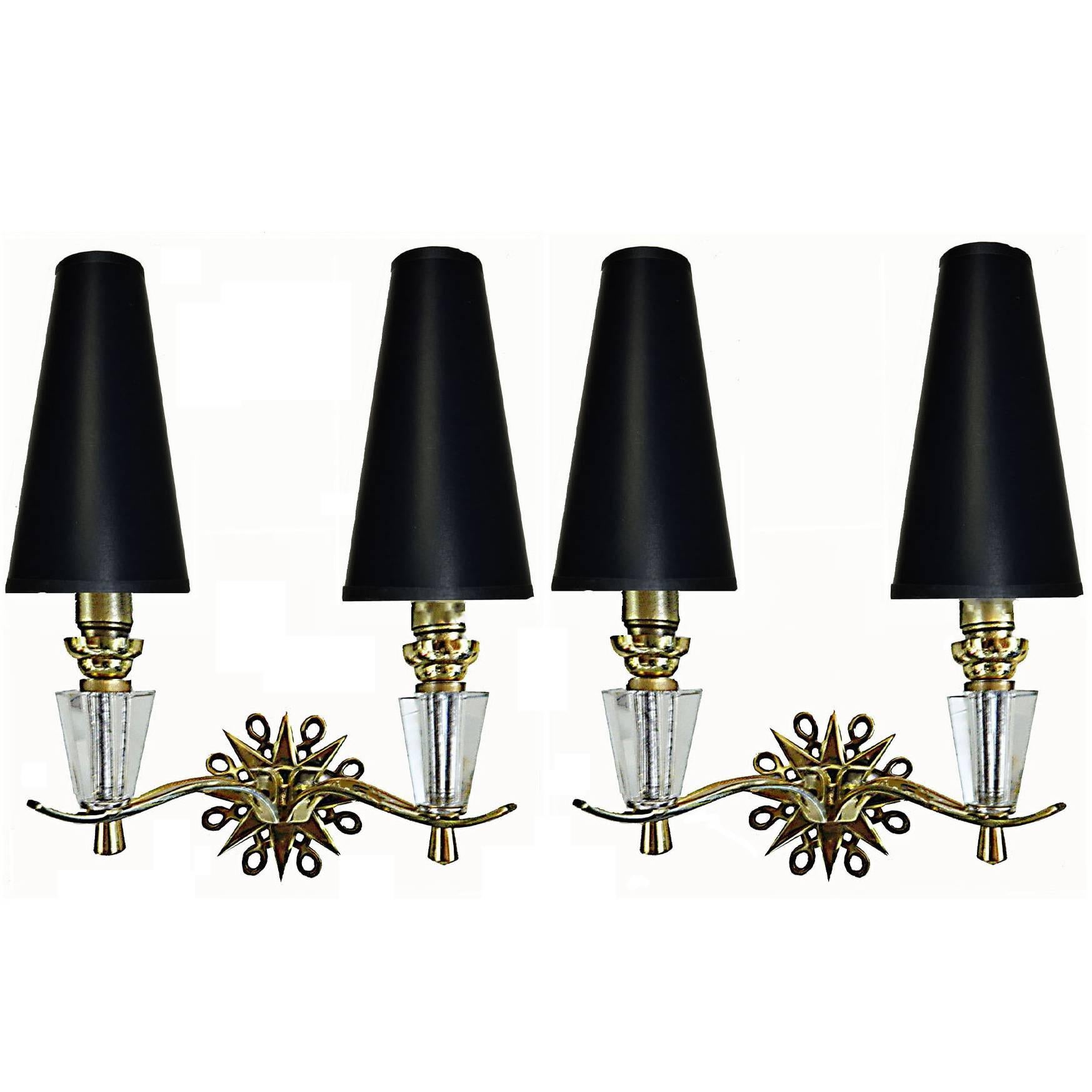 French Pair of Sconces, circa 1940 For Sale