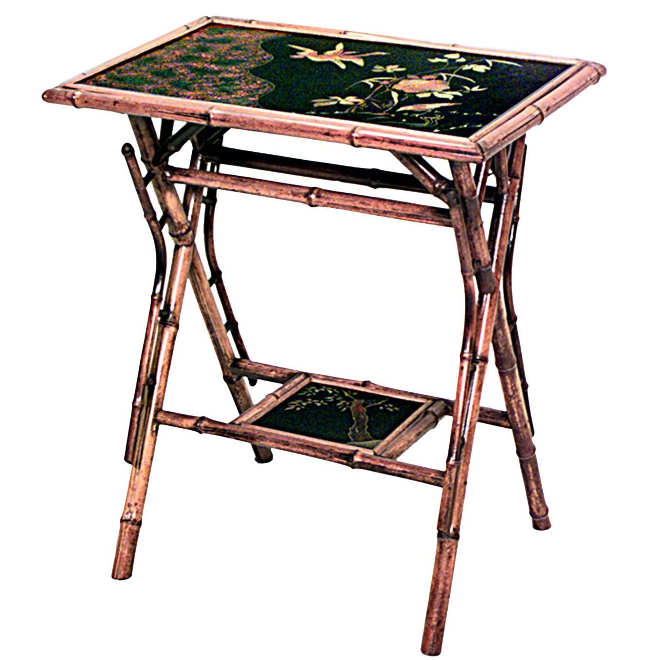 English Victorian Bamboo End Table