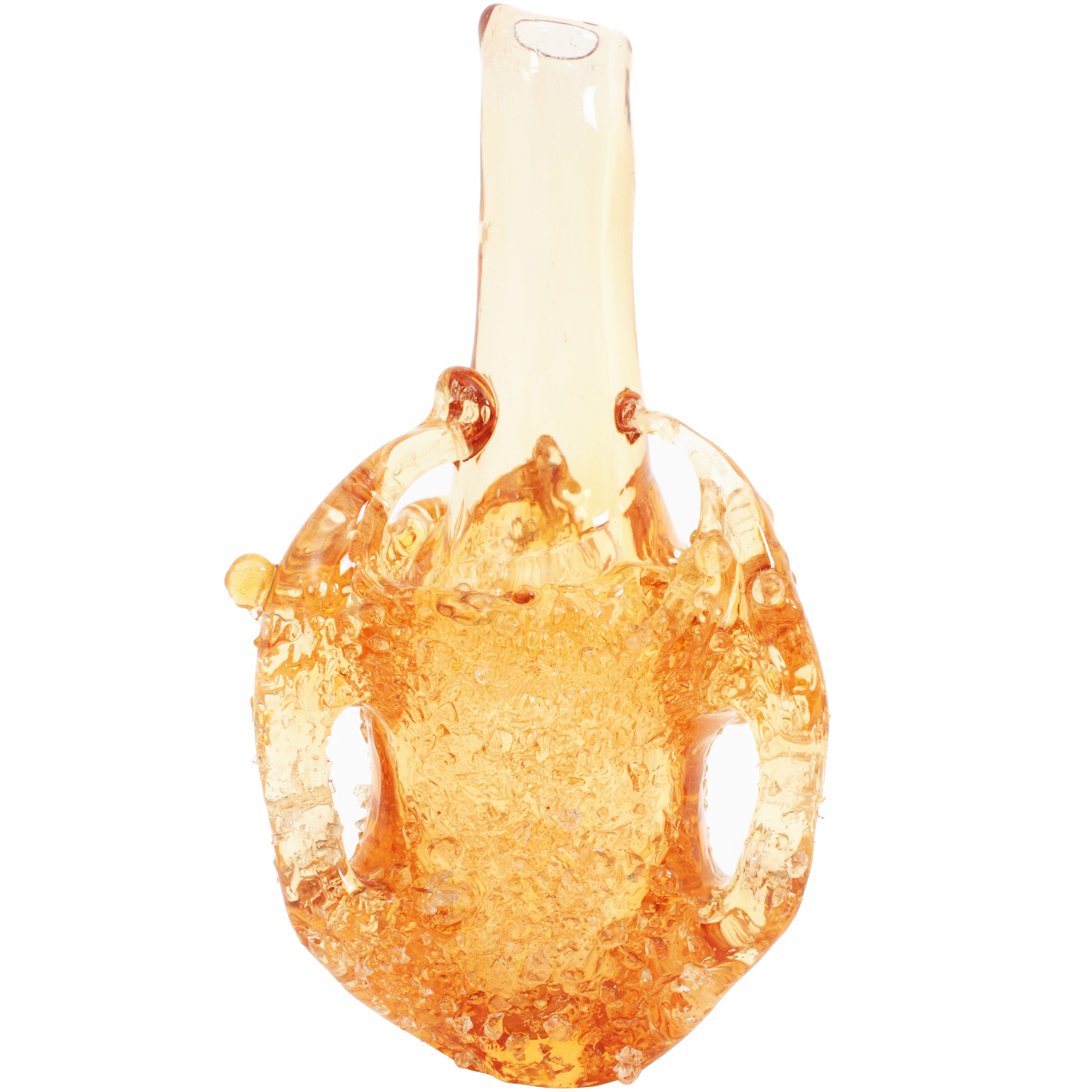 Vase italien en verre d'art Murano ambre, années 1950 en vente