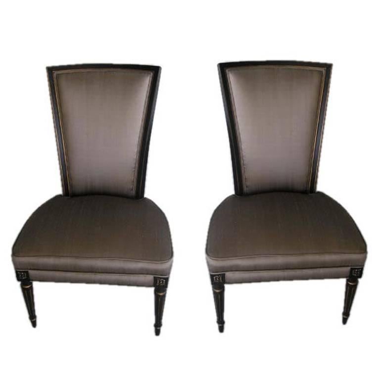 Paire de chaises pantoufles de style Jansen