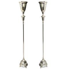 Pair of Silver Plated Torcheres 10