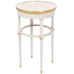 French Louis XVI Onyx Top Painted Side Table
