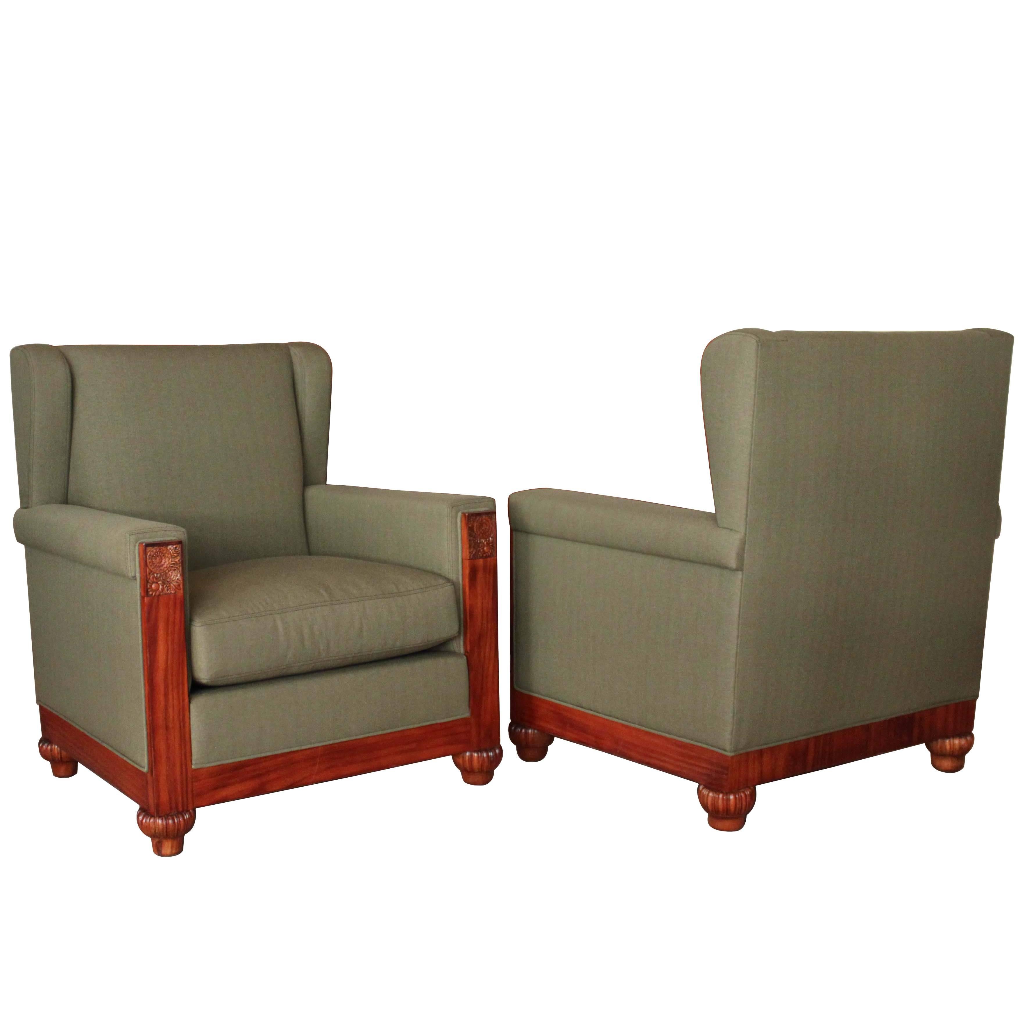 Pair of Armchairs Attributed to Paul Follot For Sale