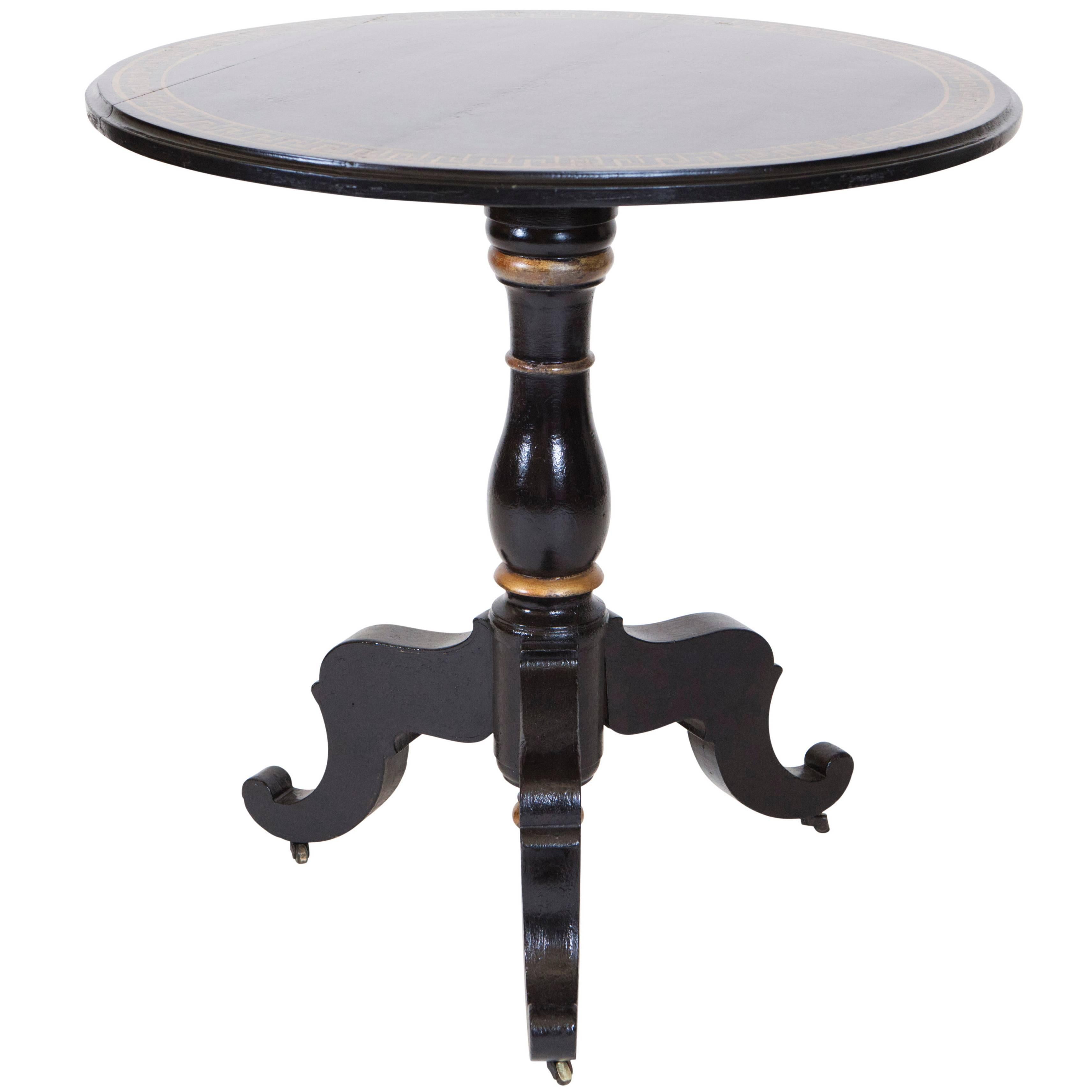 Black Painted Gueridon Table 