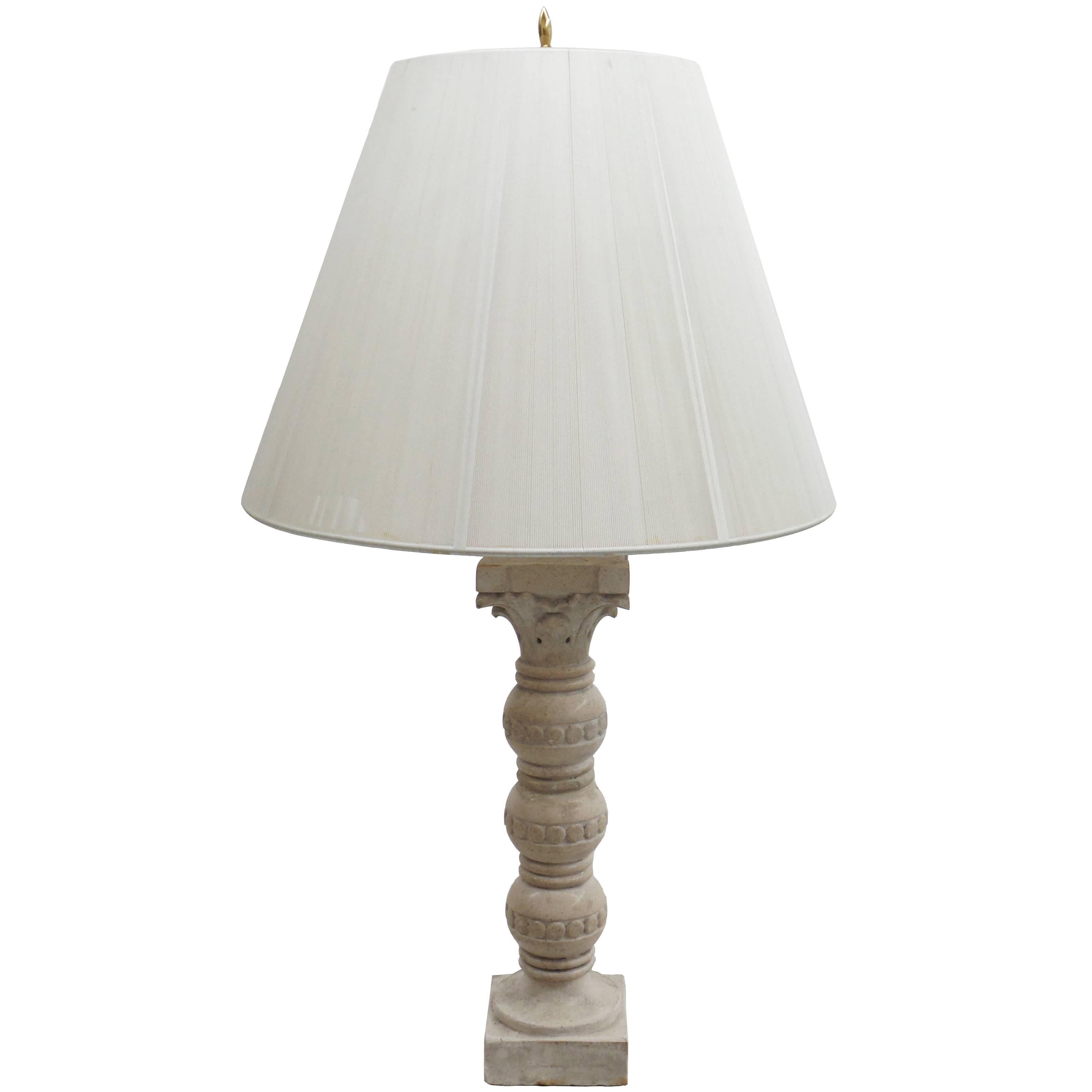 Soapstone Column Lamp For Sale