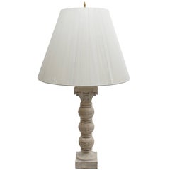 Antique Soapstone Column Lamp