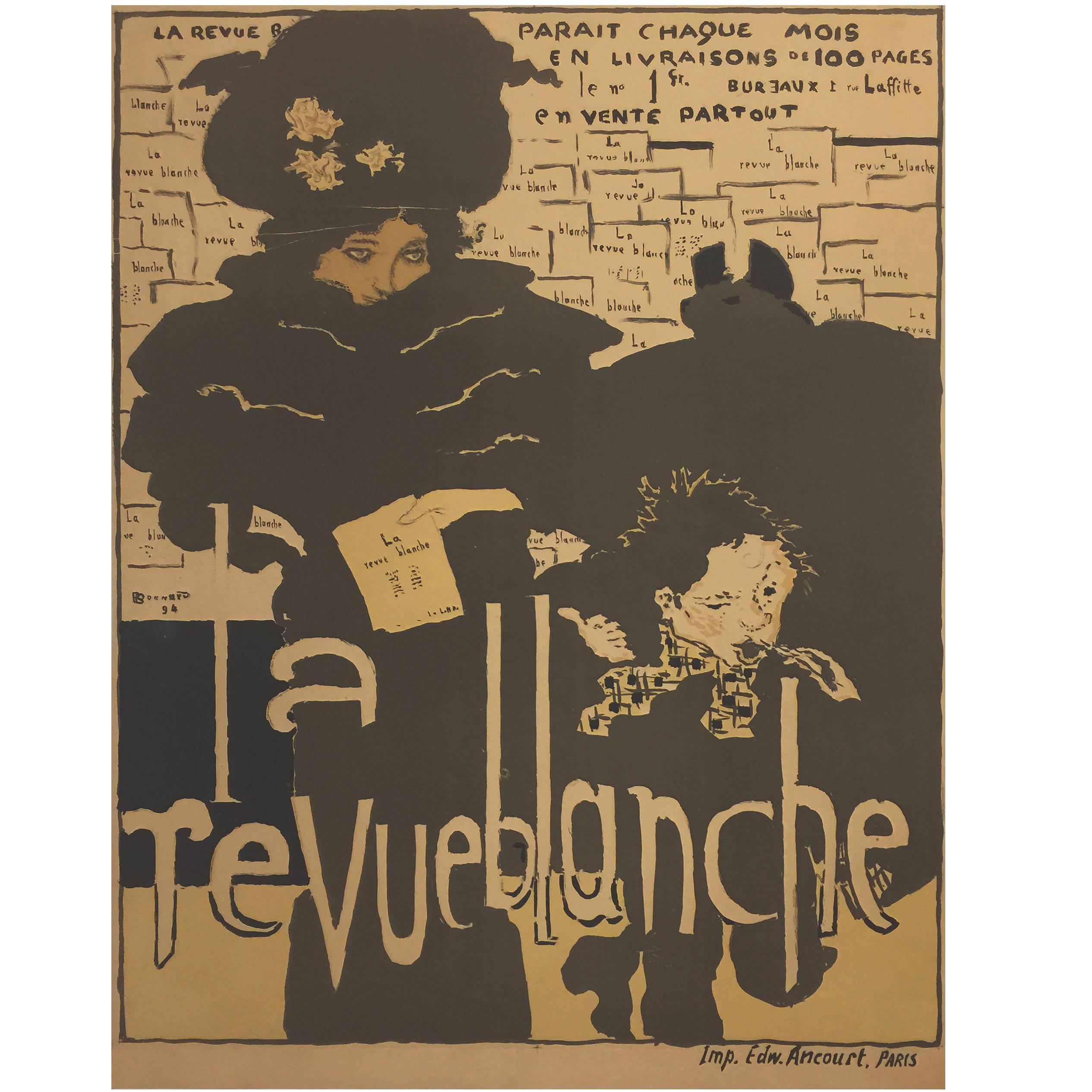 French Art Nouveau Period Poster for La Revue Blanche by Pierre Bonnard, 1894 For Sale