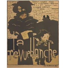 Retro French Art Nouveau Period Poster for La Revue Blanche by Pierre Bonnard, 1894