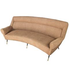 Large Italian Curved Back Sofa, Attributed to Minotti