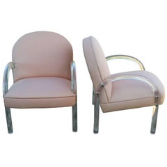 Pace Collection Pair of Lucite Lounge Chairs