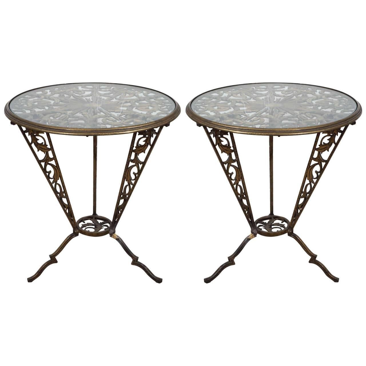  Beautiful Pair of Art Deco Rena Rosenthal Tables by Karl Hagenauer For Sale