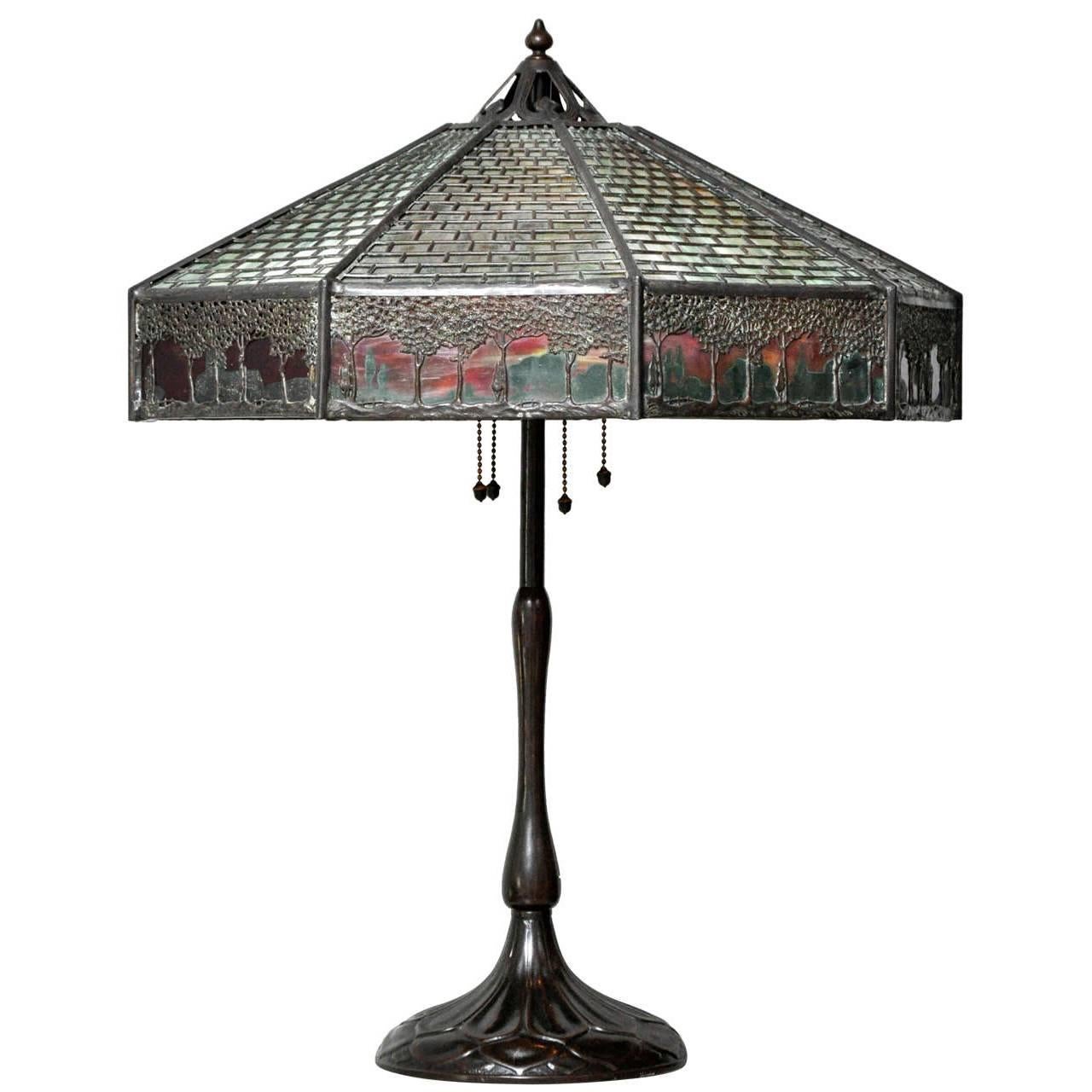 Handel "Teroca" Tropical Sunset Bronze Lamp