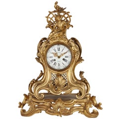 Antique Louis XV ormolu mantel clock by Charles du Tertre, in the Chinoiserie style
