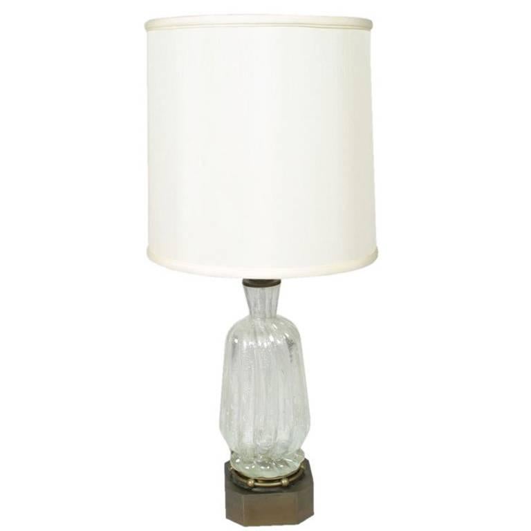 Lampe en verre Barovier avec inclusions d'argent en vente