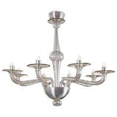 Modernist Murano Cristallo Pura Glass Chandelier 3