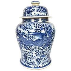  Chinese Blue and White Phoenix with Fruit on the Vine Bluster Jar