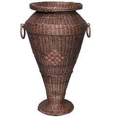 Antique American Mission Wicker Umbrella Stand