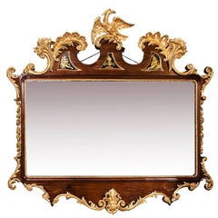 Late 18th Century Mahogany and Parcel-Gilt Overmantel Mirror