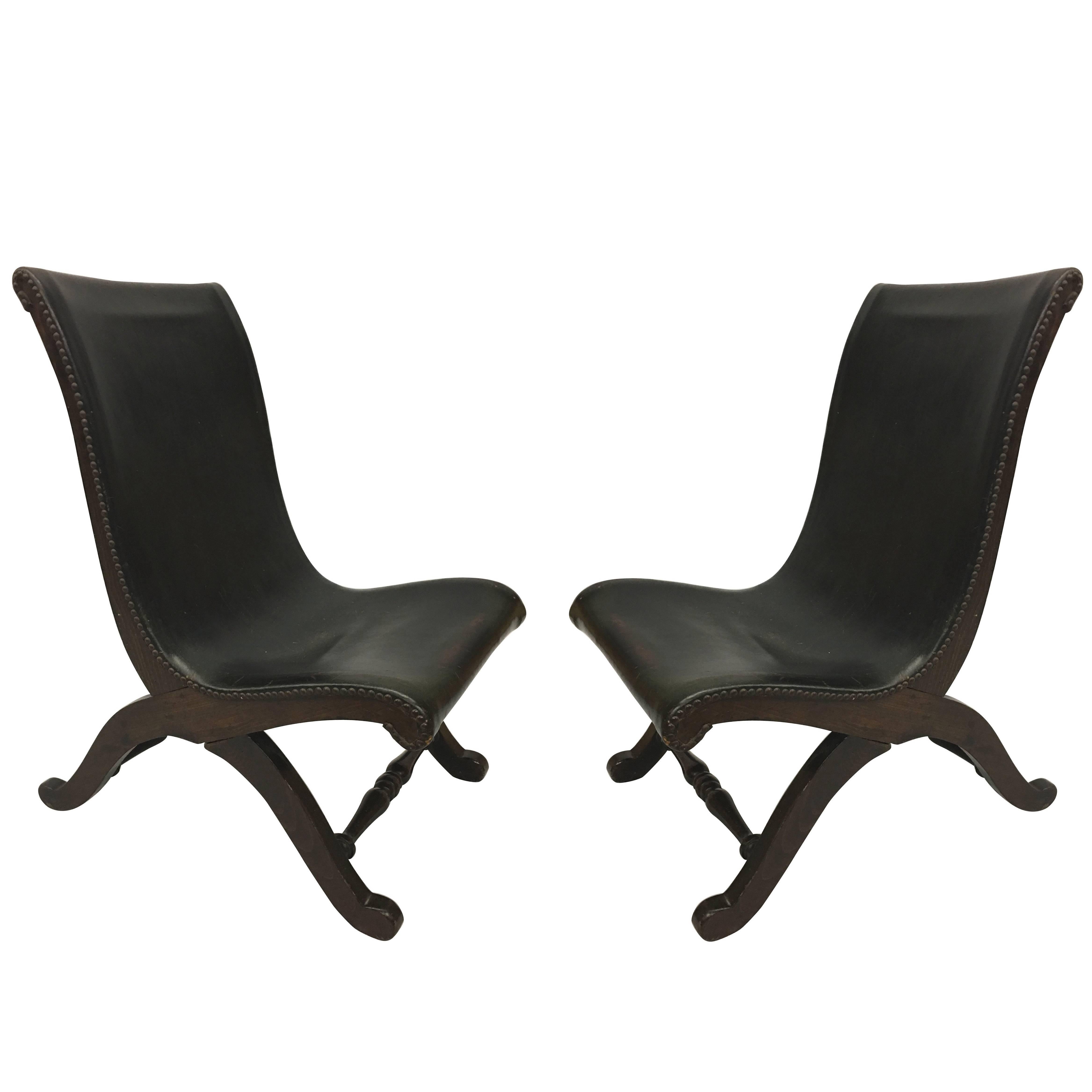 3 Mid-Century Modern Neoclassical Slipper / Lounge Chairs, Pierre Lottier, 1940  For Sale