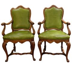 Pair of 18th Century Italian Walnut Armchairs