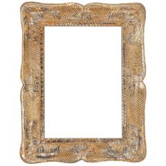 19th Century Italian Carved and Silver Gilt Frame