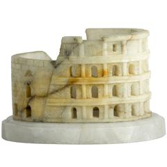 Antique c. 1880 Grand Tour alabaster model of the Colosseum, Rome