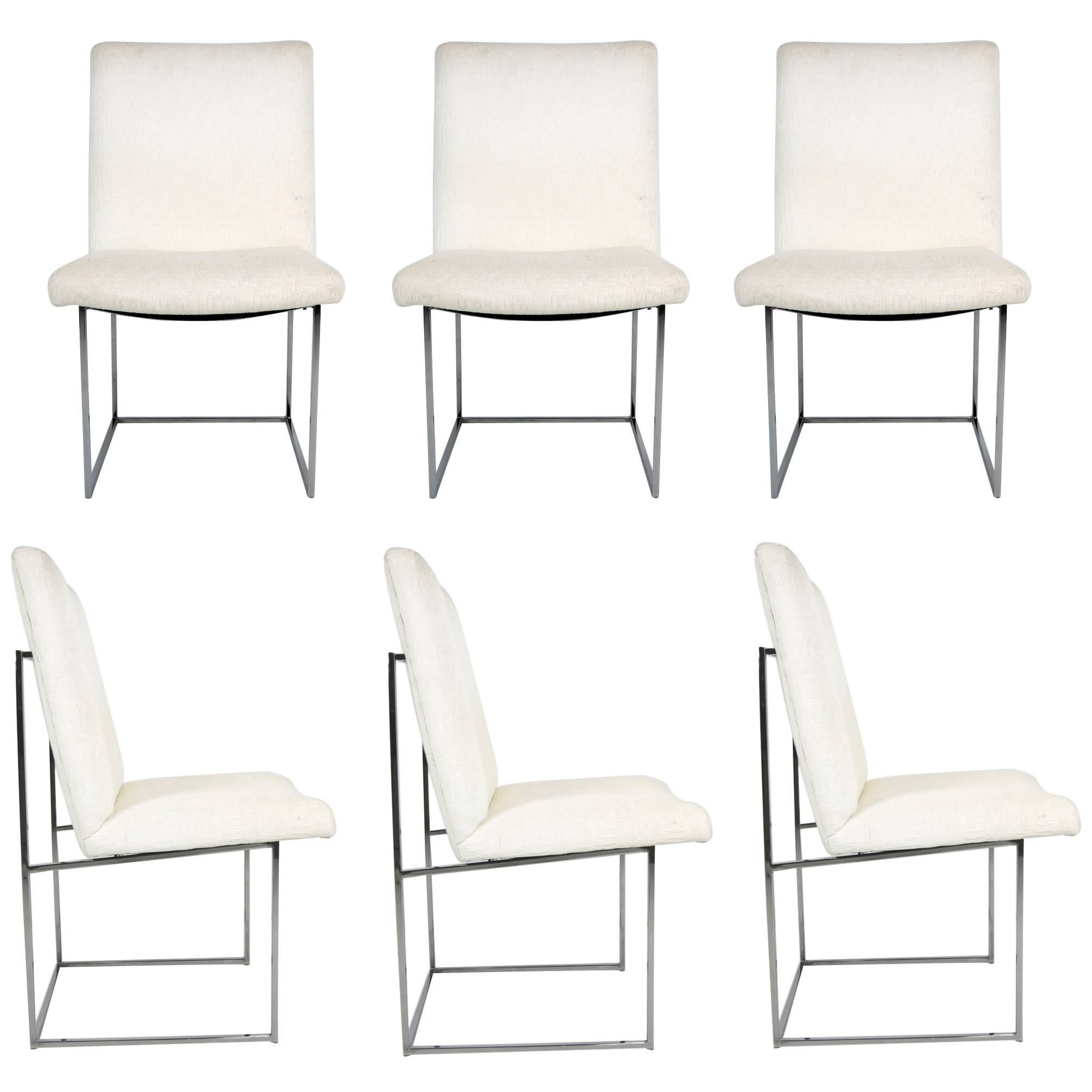 Mint Set of Six Dining Chairs by Milo Baughman for Thayer Coggin