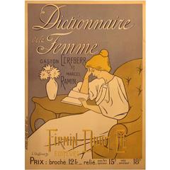 French Art Nouveau Period Advertising Poster for Female Encyclopedia, 1897