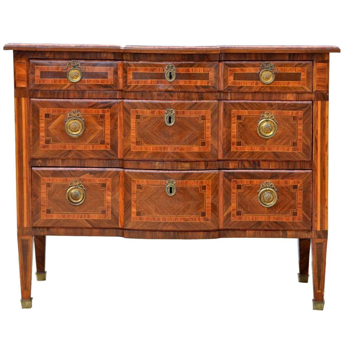 18th Century Neoclassical Three Drawer Commode of Rosewood at 1stDibs