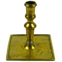 Single Late 17th Century Brass Spanish Candlestick, circa 1670