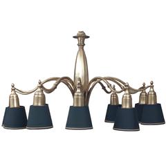 Admiral Bronze Chandelier with ten lights and original black shades 3
