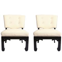 Pair of James Mont Style Midcentury Slipper Chairs 3