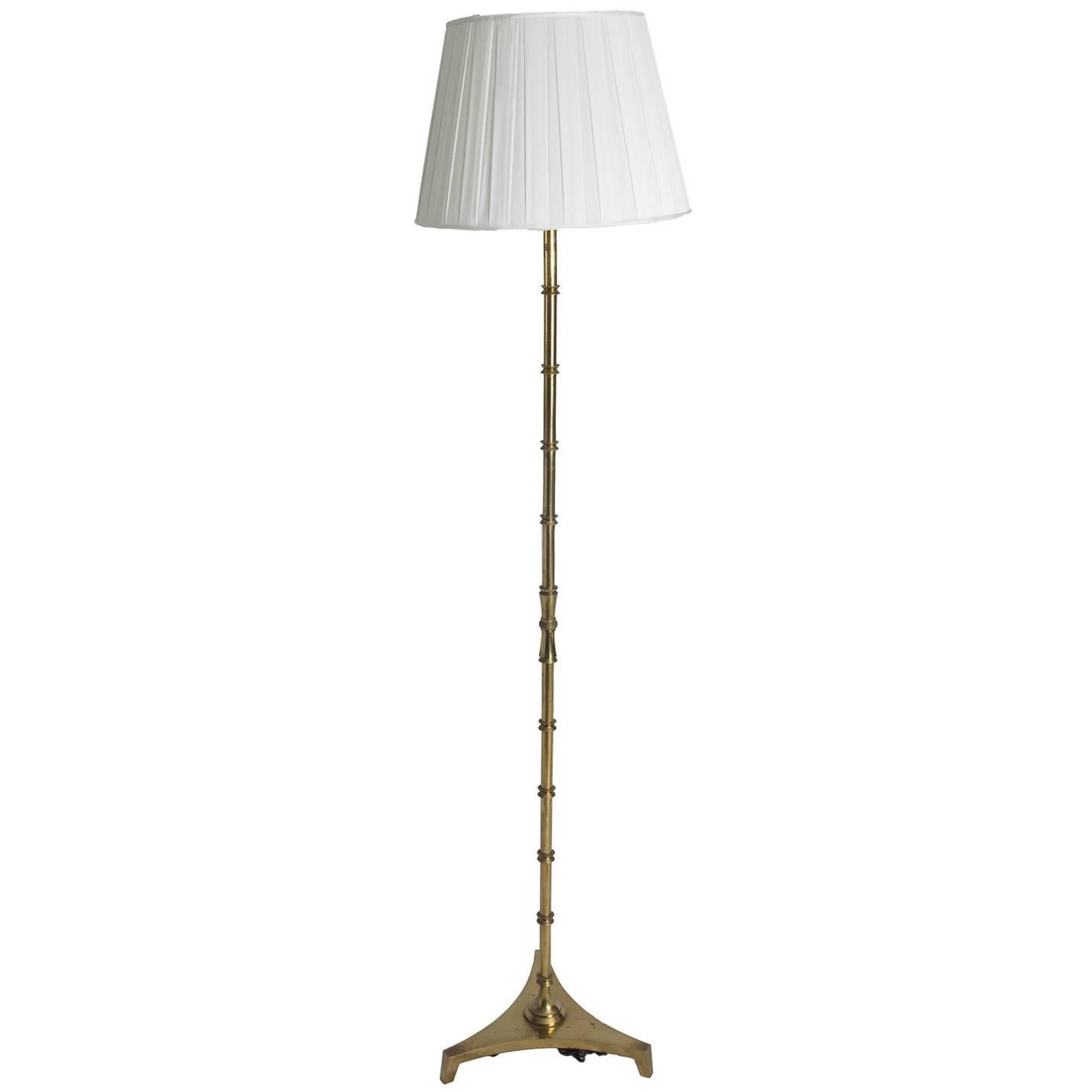 Jansen Style Bamboo Form Vintage Brass Standing Lamp