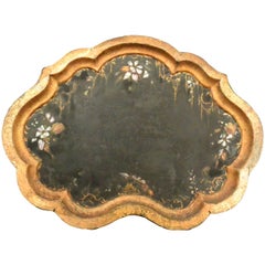 Italian Gilt and Painted Tole Shaped Tray