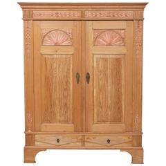 18th Century Antique North German Pine Sun Armoire with Gesso Appliqué 7