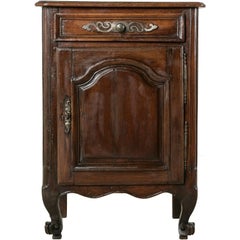 18th Century French Jam Cabinet of Solid Hand-Carved Oak with Iron Hardware