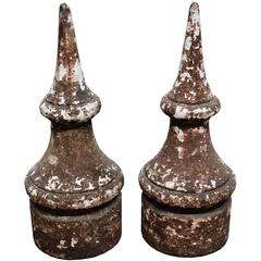 Pair of Antique Architectural Cast Iron Finials