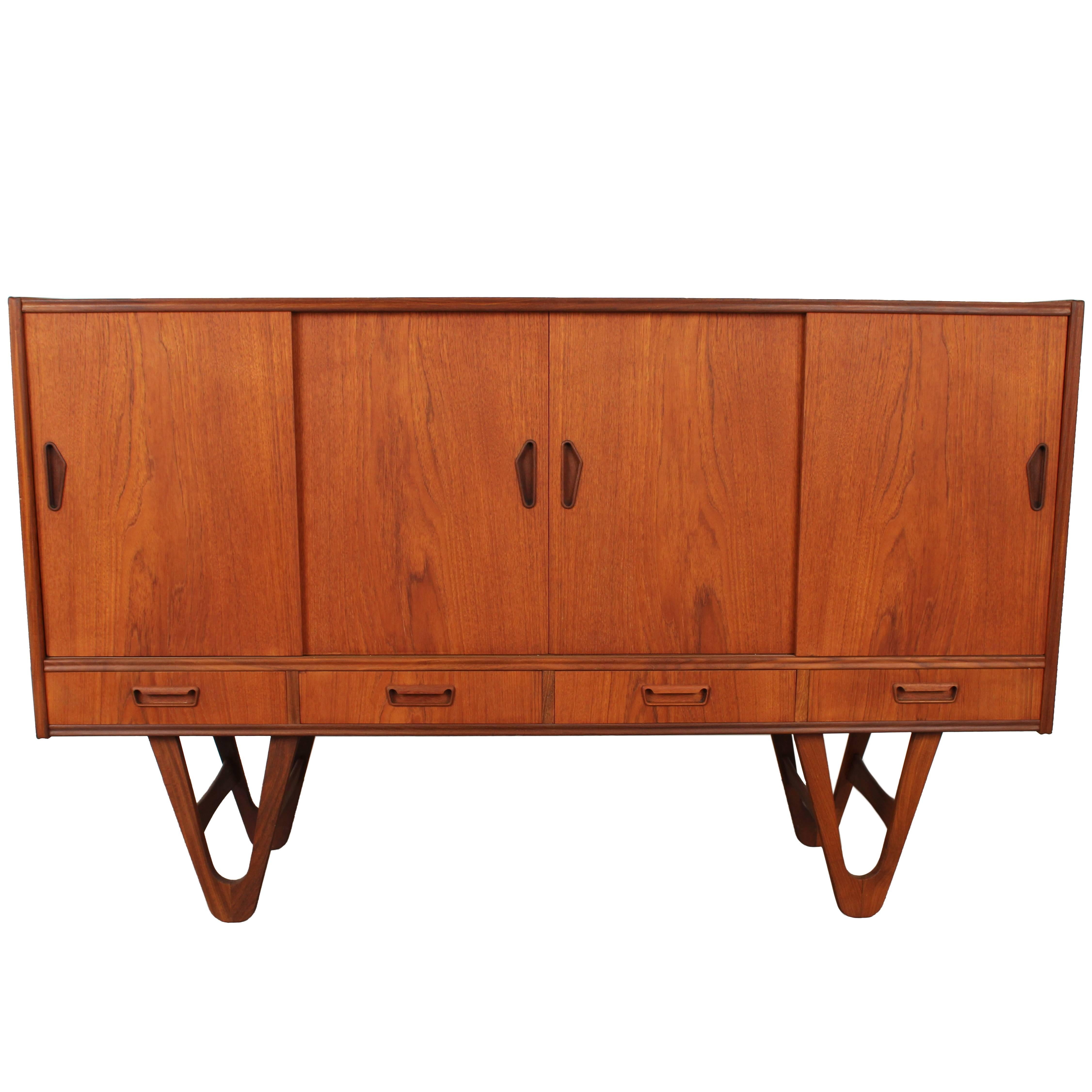 Midcentury Danish Teak Credenza or Buffet with Hairpin Legs
