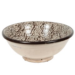 Moroccan Ceramic Bowl with Arabic Calligraphy