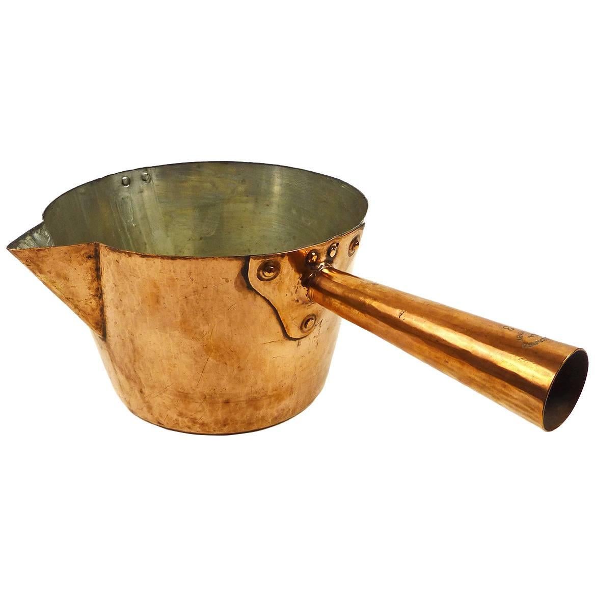American Copper Spouted Pot, circa 1875 For Sale