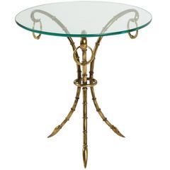 Brass "Bamboo" Side Table