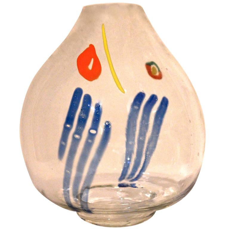 1978 Superb Modern Art Glass Vase by Celebrated Glass Artist Jan