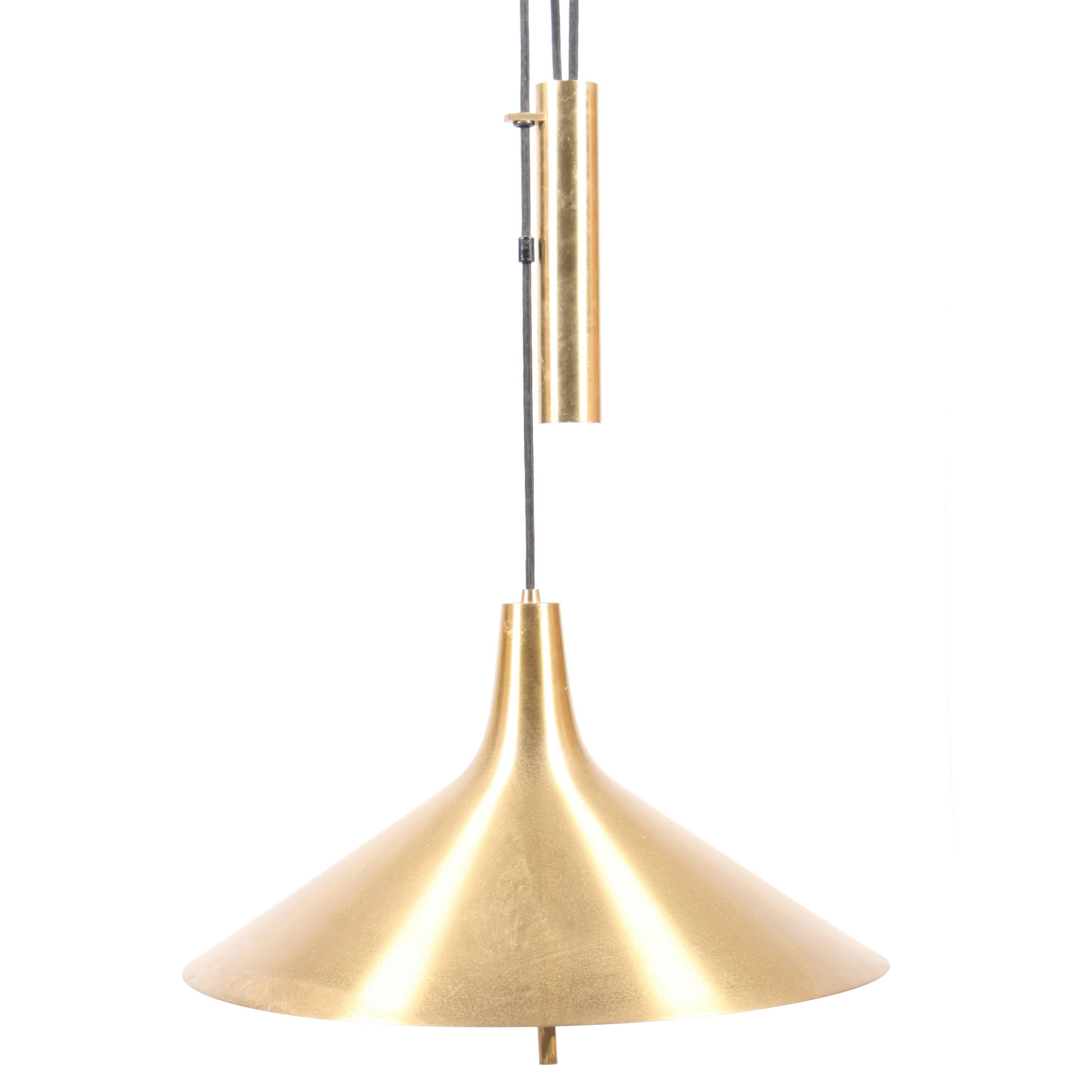 Lampada da soffitto danese in ottone