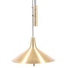 Retro Danish Ceiling Lamp in Brass 