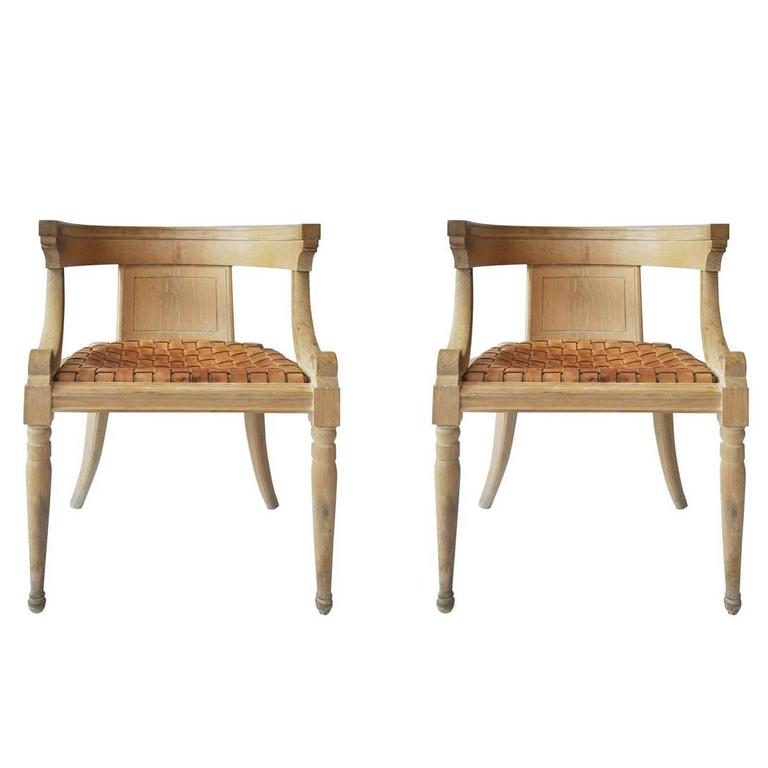 Two Dogwood Dining Chairs with Saddle Leather Seats at 1stDibs saddle