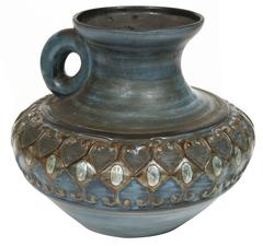 Vintage Blue Ceramic Jug