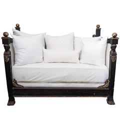 19th Century Italian Noir Empire Banquette 3