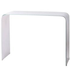Opaque White Waterfall Glass Console